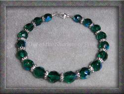 Czech Emerald Fire Polished Glass Bracelet  (click to enlarge)