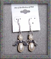 Guardian Angel  Birthstone Earrings - Pearl  (click to enlarge)